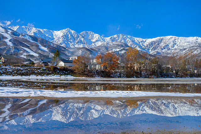 初冬の白馬三山（白馬村）