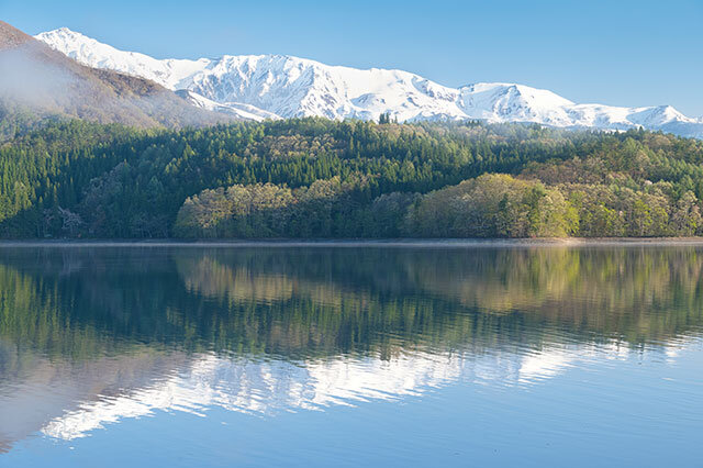緑萌える青木湖（大町市）