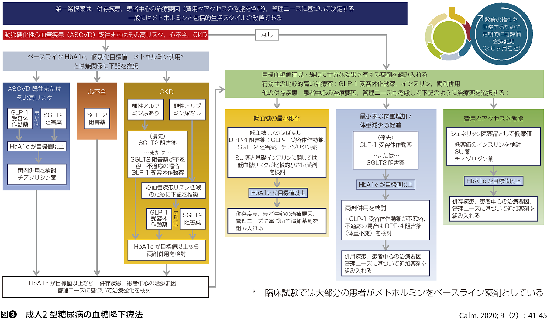 図❸　成人2 型糖尿病の血糖降下療法